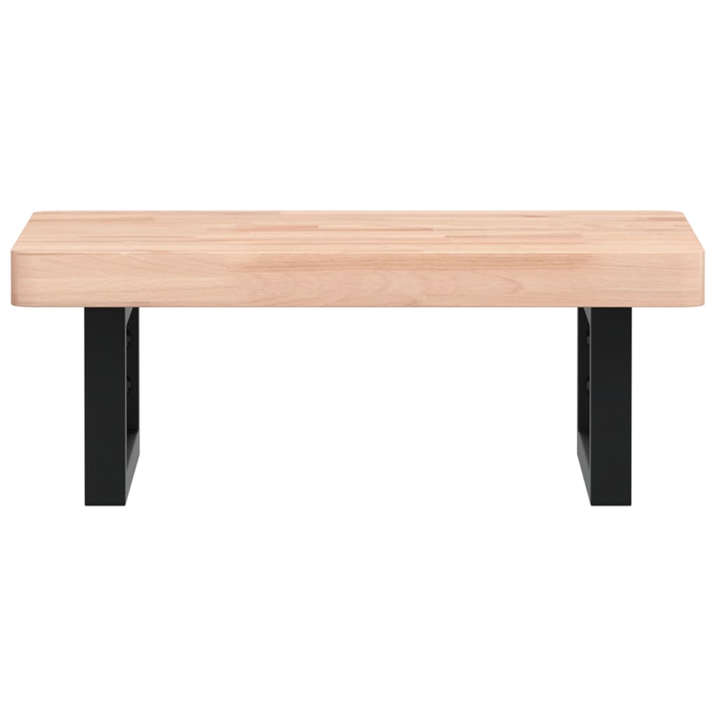 Badeværelseshylde Stål Og Massivt Bøgetræ