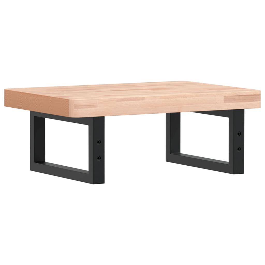 Badeværelseshylde Stål Og Massivt Bøgetræ