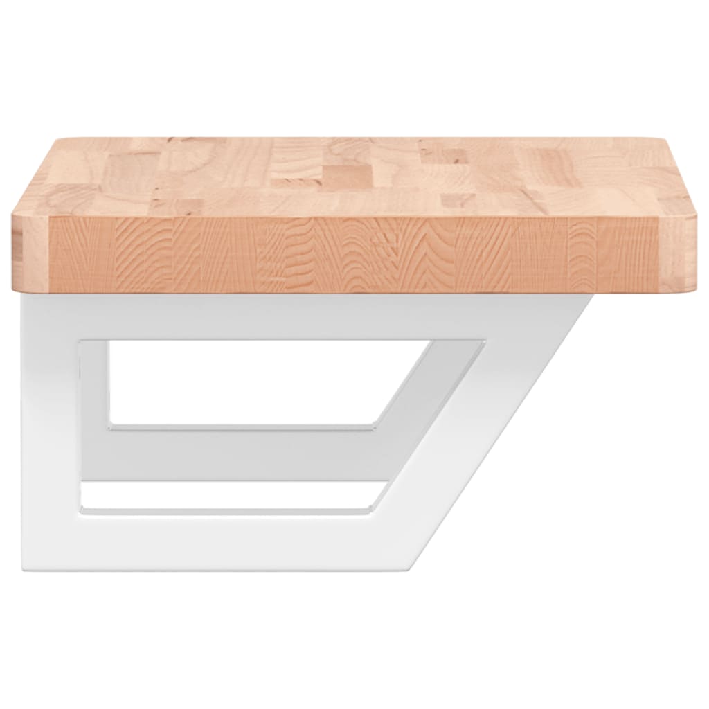 Badeværelseshylde Stål Og Massivt Bøgetræ