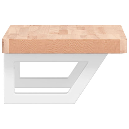 Badeværelseshylde Stål Og Massivt Bøgetræ