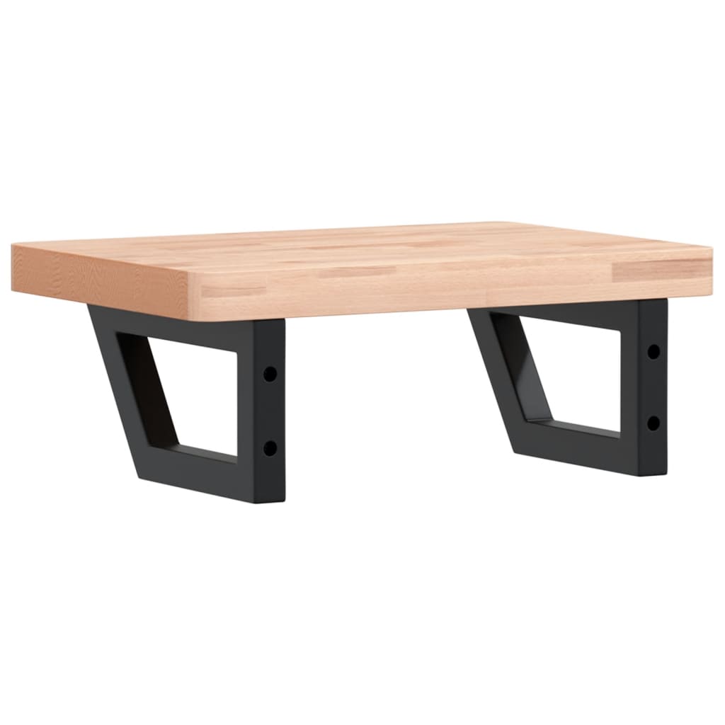 Badeværelseshylde Stål Og Massivt Bøgetræ