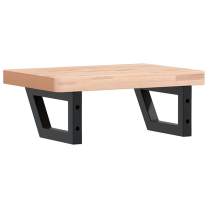 Badeværelseshylde Stål Og Massivt Bøgetræ