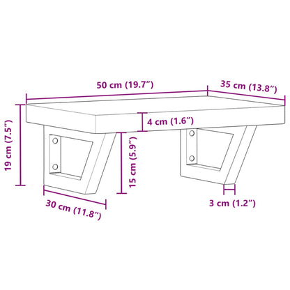 Badeværelseshylde Stål Og Massivt Bøgetræ