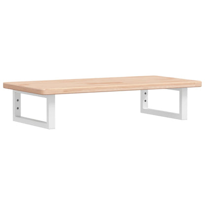 Badeværelseshylde Stål Og Massivt Egetræ Brun Og Hvid