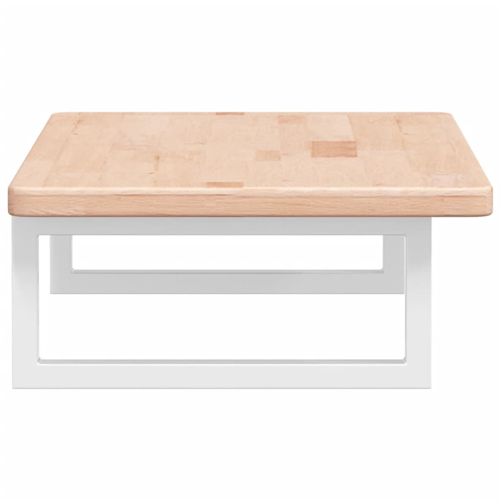 Badeværelseshylde Stål Og Massivt Egetræ Brun Og Hvid