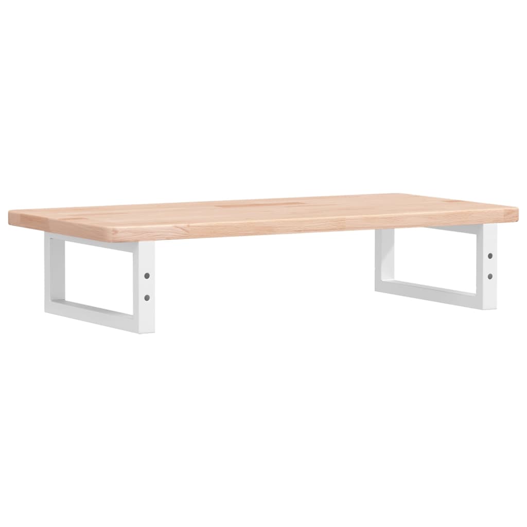 Badeværelseshylde Stål Og Massivt Egetræ Brun Og Hvid