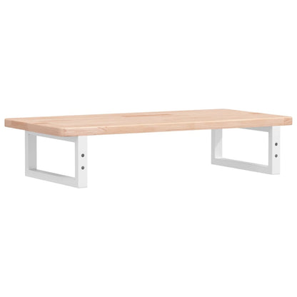 Badeværelseshylde Stål Og Massivt Egetræ Brun Og Hvid