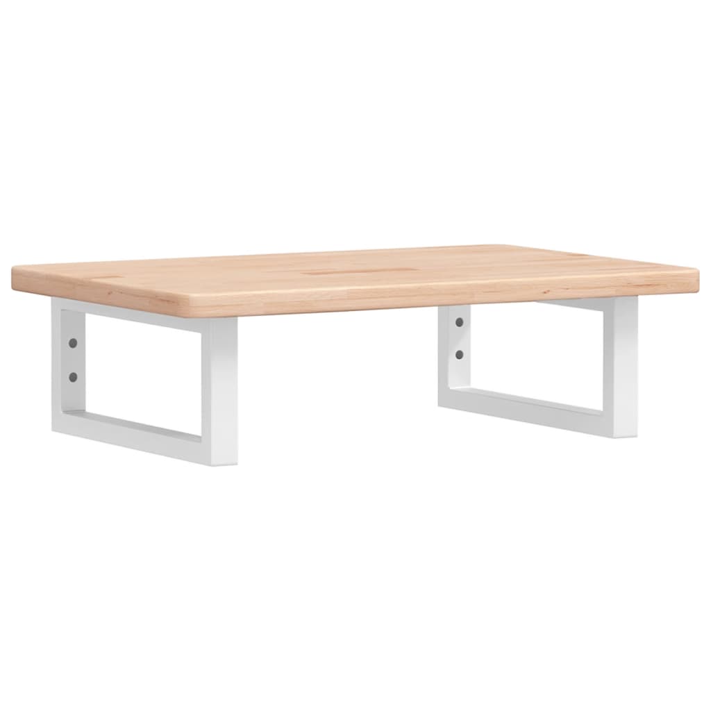 Badeværelseshylde Stål Og Massivt Egetræ Brun Og Hvid