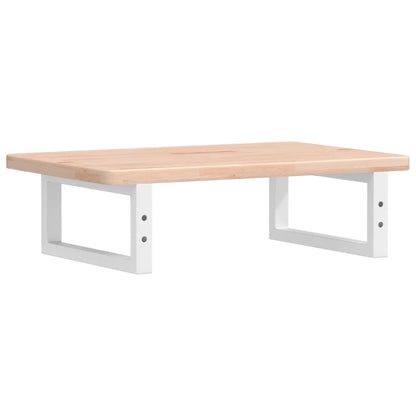 Badeværelseshylde Stål Og Massivt Egetræ Brun Og Hvid