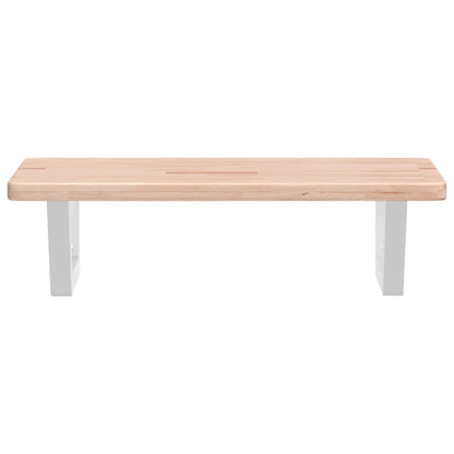 Badeværelseshylde Stål Og Massivt Egetræ Brun Og Hvid