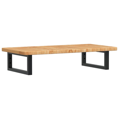 Badeværelseshylde Stål Og Massivt Egetræ Lysebrun Og Sort