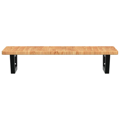 Badeværelseshylde Stål Og Massivt Egetræ Lysebrun Og Sort