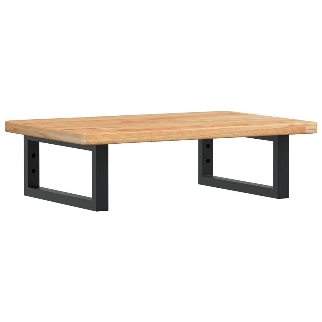 Badeværelseshylde Stål Og Massivt Egetræ Lysebrun Og Sort