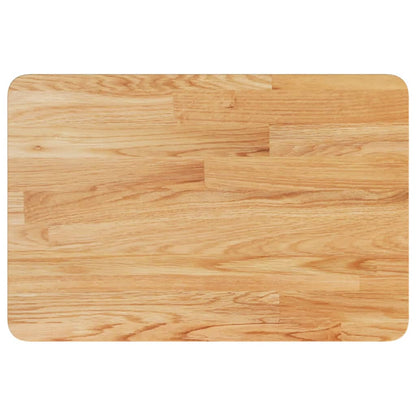 Badeværelseshylde Stål Og Massivt Egetræ Lysebrun Og Sort