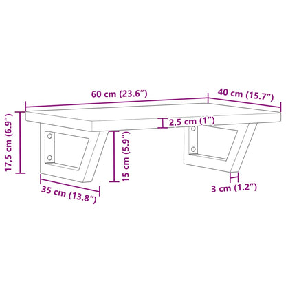 Badeværelseshylde Stål Og Massivt Egetræ Lysebrun Og Hvid