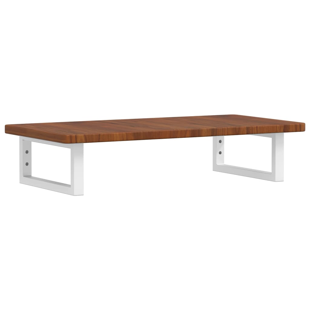 Badeværelseshylde Stål Og Massivt Egetræ Mørkebrun Og Hvid