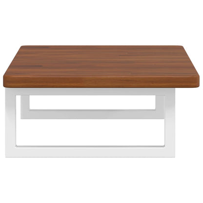 Badeværelseshylde Stål Og Massivt Egetræ Mørkebrun Og Hvid