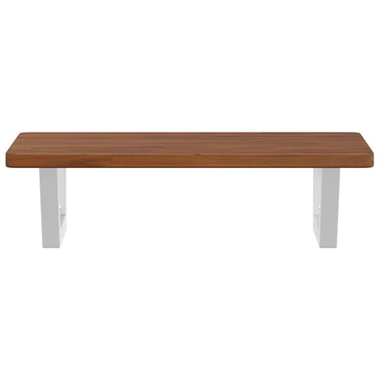 Badeværelseshylde Stål Og Massivt Egetræ Mørkebrun Og Hvid