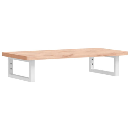 Badeværelseshylde Stål Og Massivt Bøgetræ Brun Og Hvid