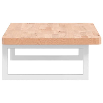 Badeværelseshylde Stål Og Massivt Bøgetræ Brun Og Hvid