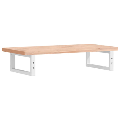 Badeværelseshylde Stål Og Massivt Bøgetræ Brun Og Hvid