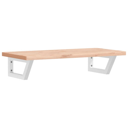 Badeværelseshylde Stål Og Massivt Bøgetræ Brun Og Hvid