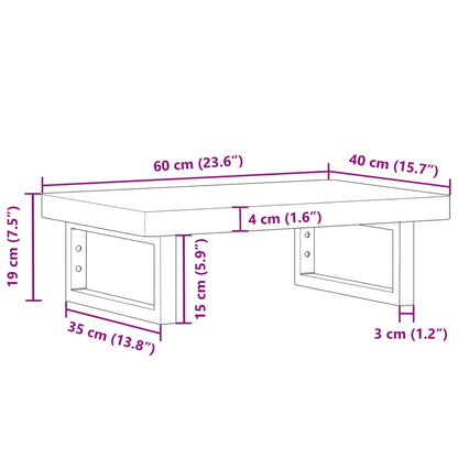 Badeværelseshylde Stål Og Massivt Bøgetræ Brun Og Hvid