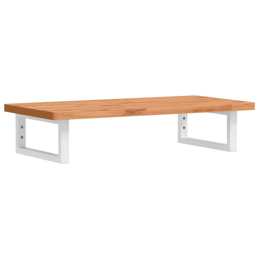 Badeværelseshylde Stål Og Massivt Bøgetræ Mørkebrun Og Hvid