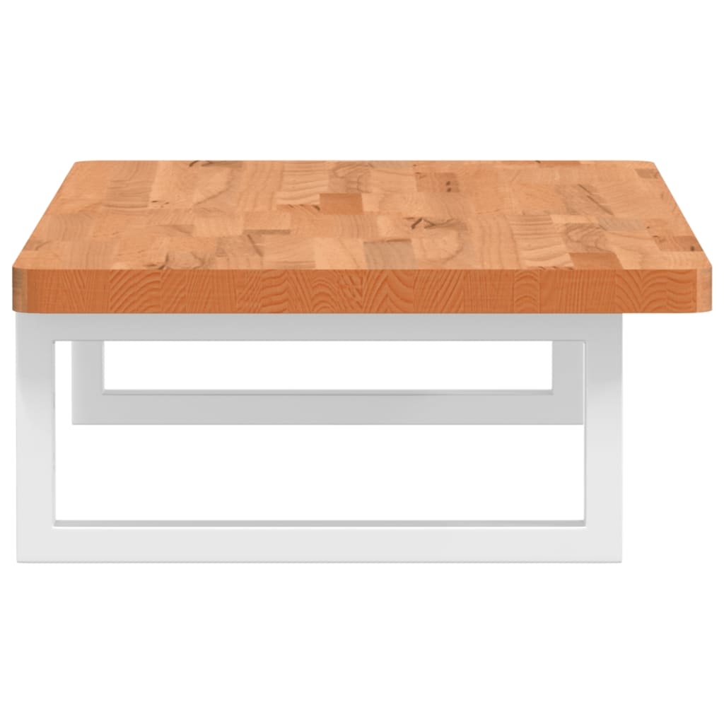 Badeværelseshylde Stål Og Massivt Bøgetræ Mørkebrun Og Hvid