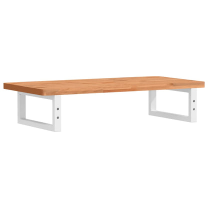 Badeværelseshylde Stål Og Massivt Bøgetræ Mørkebrun Og Hvid