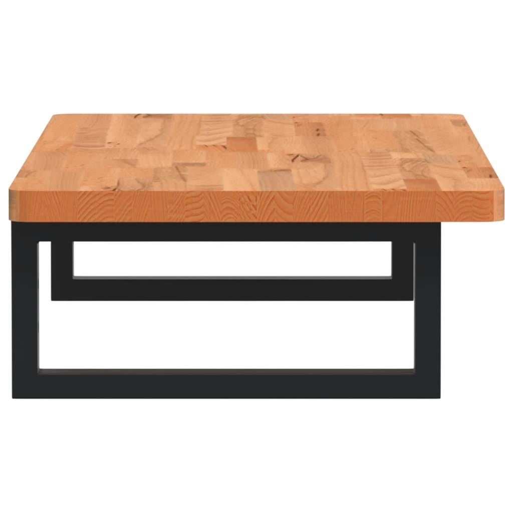 Badeværelseshylde Stål Og Massivt Bøgetræ Mørkebrun Og Sort