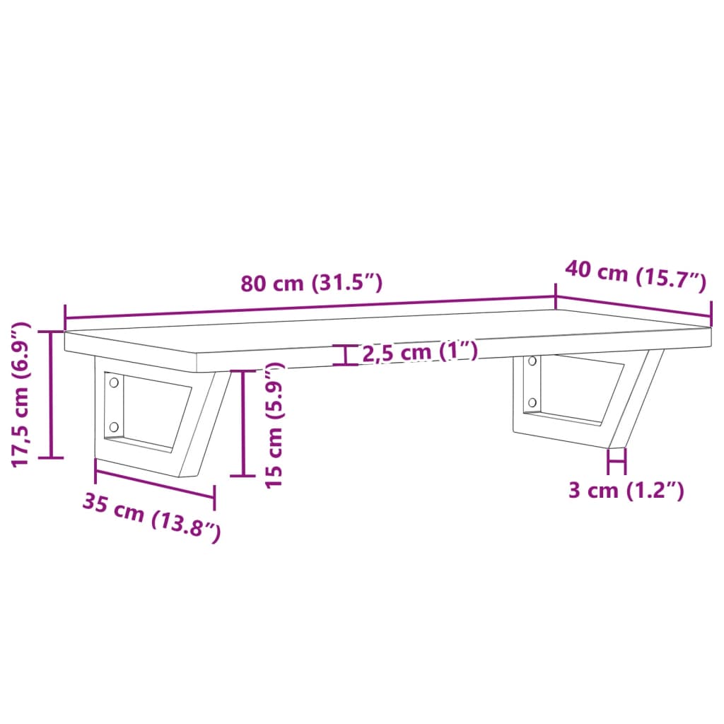 Badeværelseshylde Stål Og Massivt Bøgetræ Mørkebrun Og Hvid