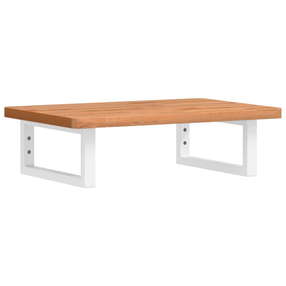 Badeværelseshylde Stål Og Massivt Bøgetræ Mørkebrun Og Hvid