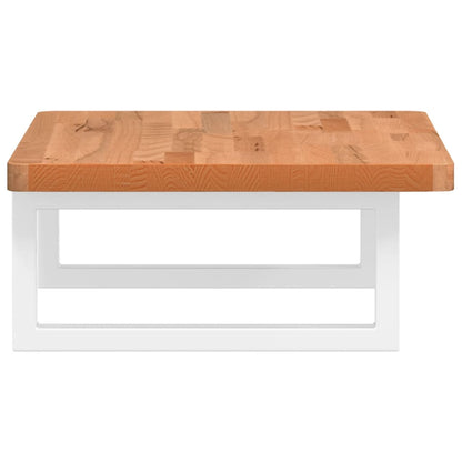 Badeværelseshylde Stål Og Massivt Bøgetræ Mørkebrun Og Hvid