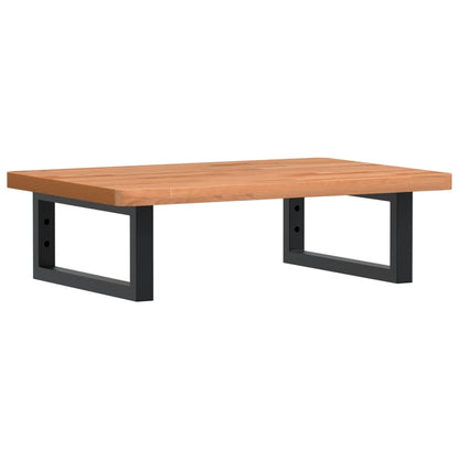 Badeværelseshylde Stål Og Massivt Bøgetræ Mørkebrun Og Sort