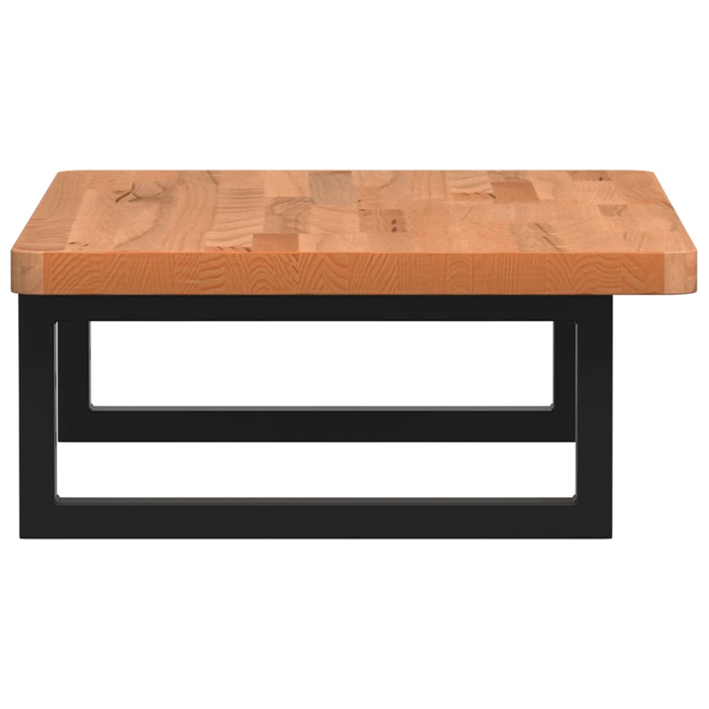 Badeværelseshylde Stål Og Massivt Bøgetræ Mørkebrun Og Sort