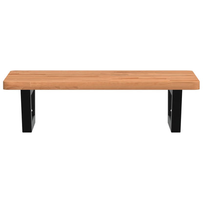 Badeværelseshylde Stål Og Massivt Bøgetræ Mørkebrun Og Sort