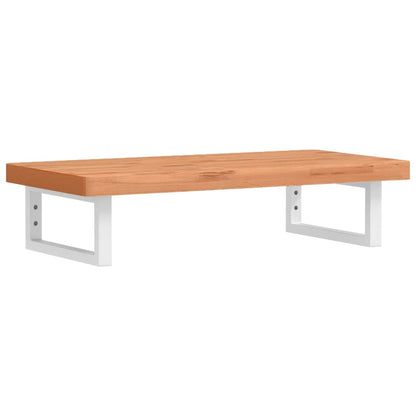 Badeværelseshylde Stål Og Massivt Bøgetræ Mørkebrun Og Hvid