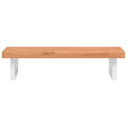 Badeværelseshylde Stål Og Massivt Bøgetræ Mørkebrun Og Hvid