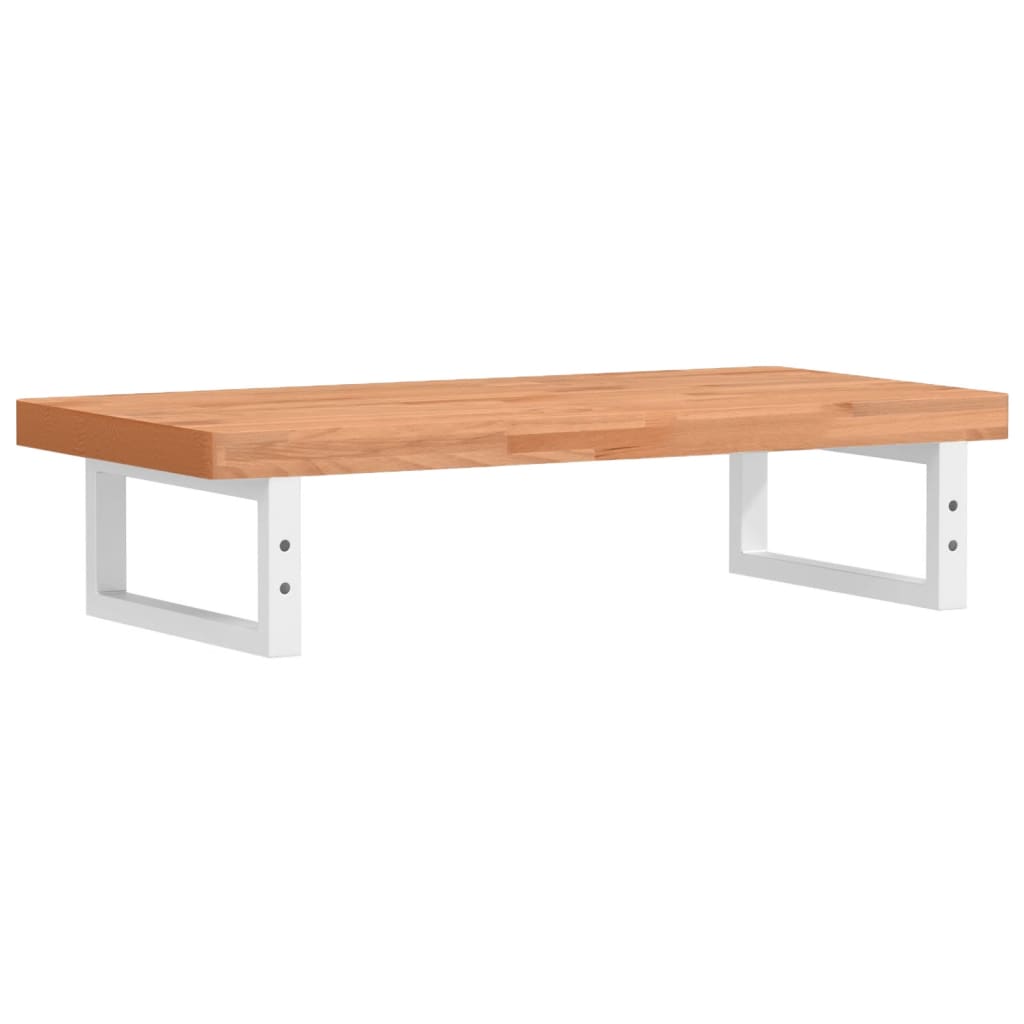 Badeværelseshylde Stål Og Massivt Bøgetræ Mørkebrun Og Hvid