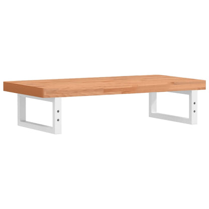 Badeværelseshylde Stål Og Massivt Bøgetræ Mørkebrun Og Hvid