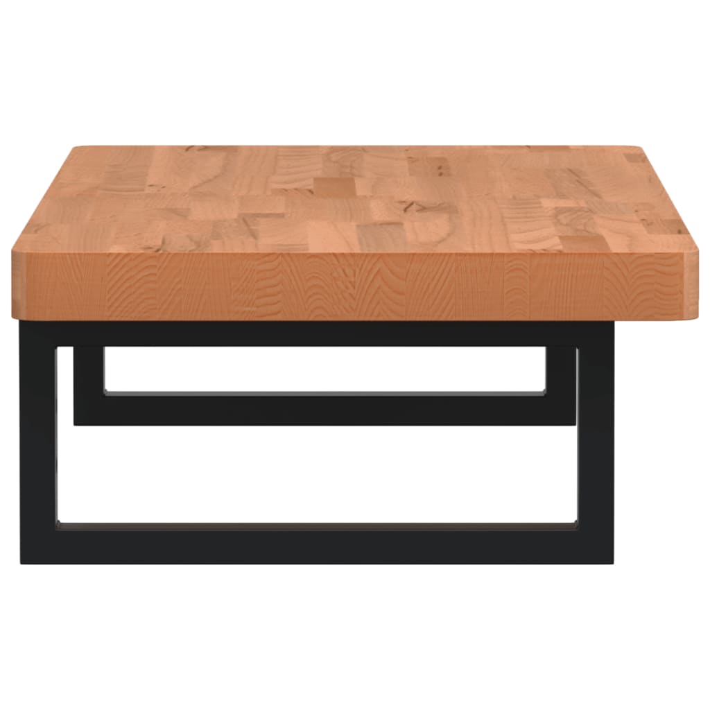 Badeværelseshylde Stål Og Massivt Bøgetræ Mørkebrun Og Sort