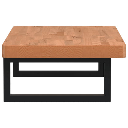 Badeværelseshylde Stål Og Massivt Bøgetræ Mørkebrun Og Sort