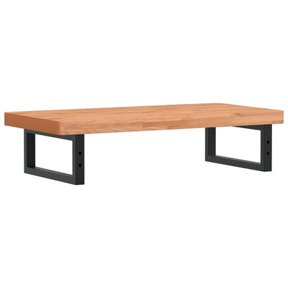 Badeværelseshylde Stål Og Massivt Bøgetræ Mørkebrun Og Sort