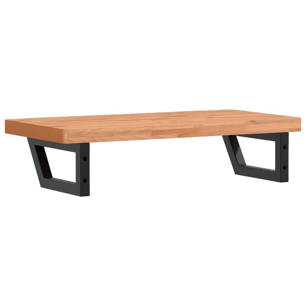 Badeværelseshylde Stål Og Massivt Bøgetræ Mørkebrun Og Sort