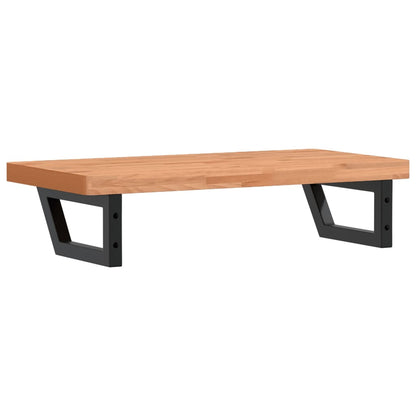 Badeværelseshylde Stål Og Massivt Bøgetræ Mørkebrun Og Sort