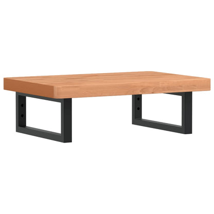 Badeværelseshylde Stål Og Massivt Bøgetræ Mørkebrun Og Sort