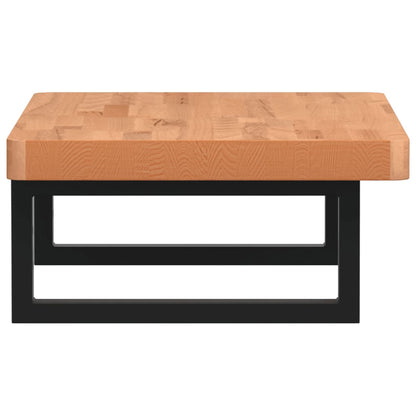 Badeværelseshylde Stål Og Massivt Bøgetræ Mørkebrun Og Sort