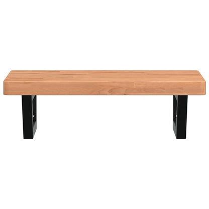 Badeværelseshylde Stål Og Massivt Bøgetræ Mørkebrun Og Sort