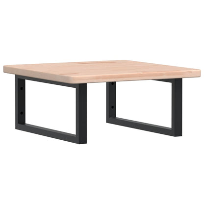 Badeværelseshylde Stål Og Massivt Egetræ Brun Og Sort